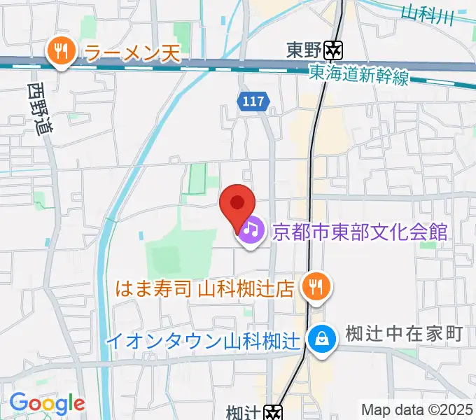 山科地域体育館の地図