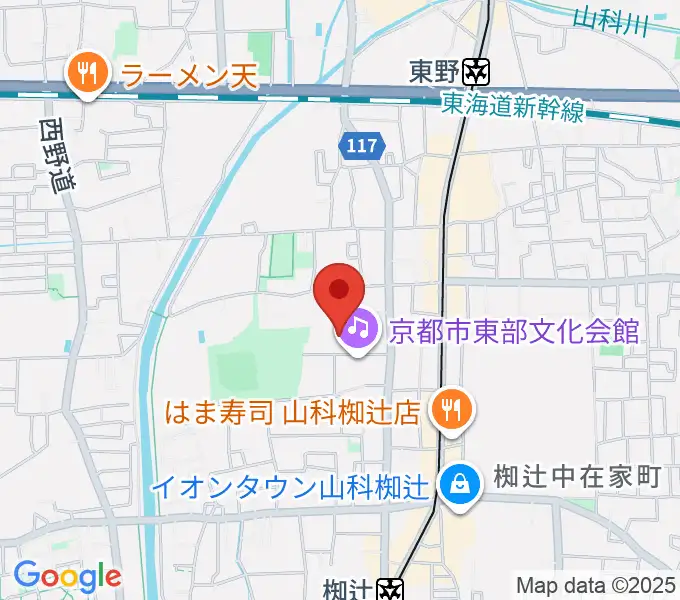 山科地域体育館の地図