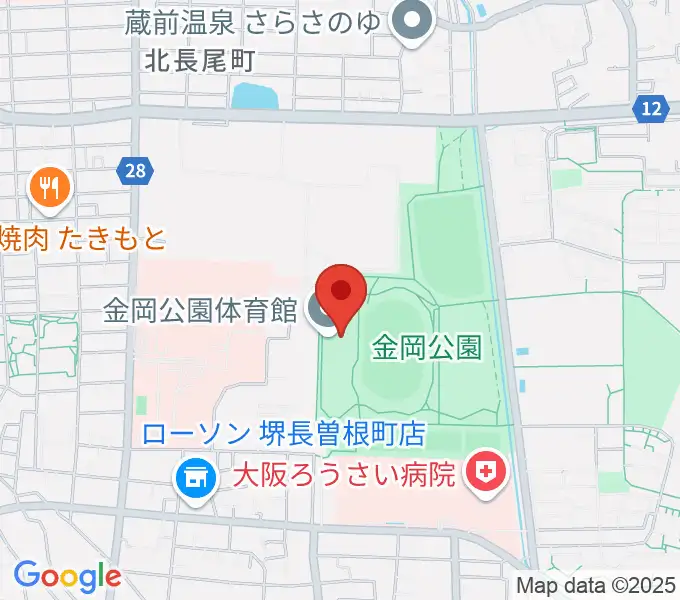 堺市金岡公園体育館の地図