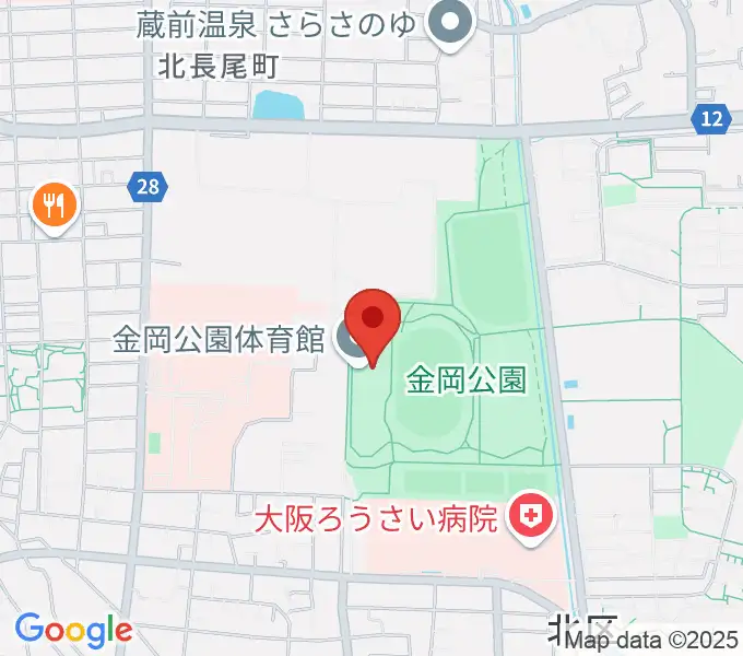 堺市金岡公園体育館の地図