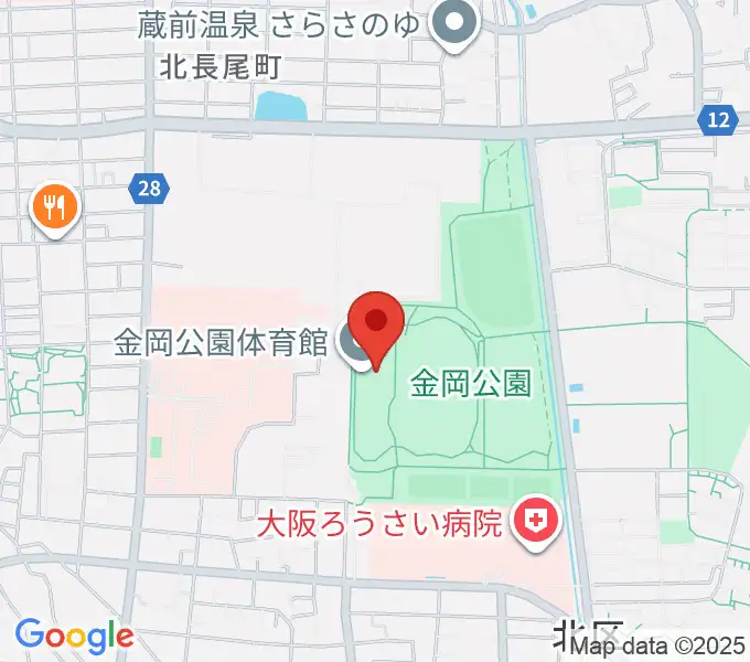 堺市金岡公園体育館の地図