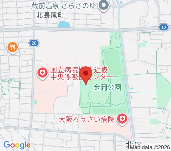 堺市金岡公園体育館の地図