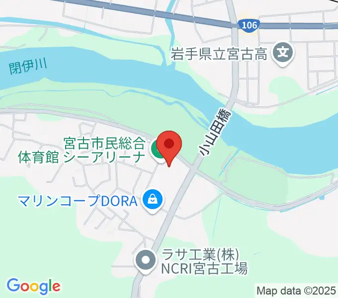 宮古市民総合体育館シーアリーナの地図