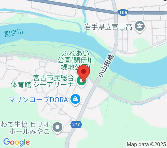 宮古市民総合体育館シーアリーナの地図