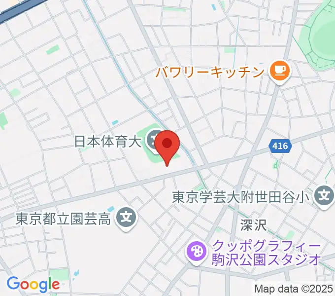 日本体育大学世田谷キャンパス メインアリーナの地図