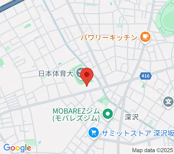 日本体育大学世田谷キャンパス メインアリーナの地図