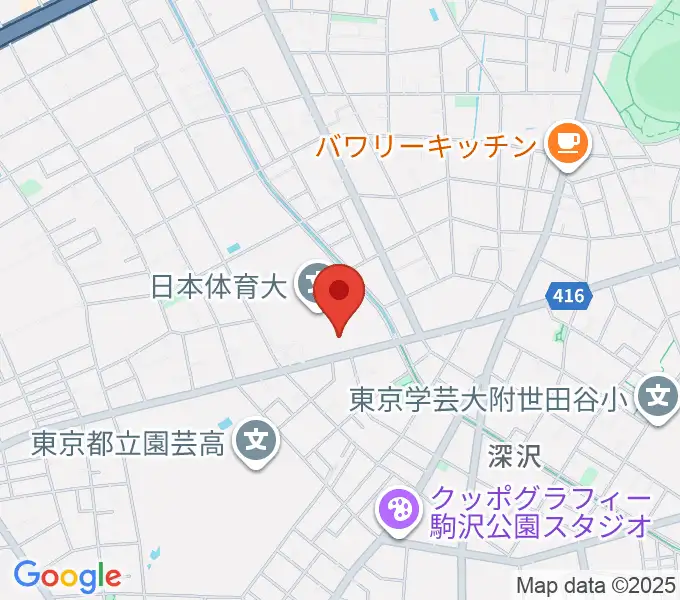 日本体育大学世田谷キャンパス メインアリーナの地図