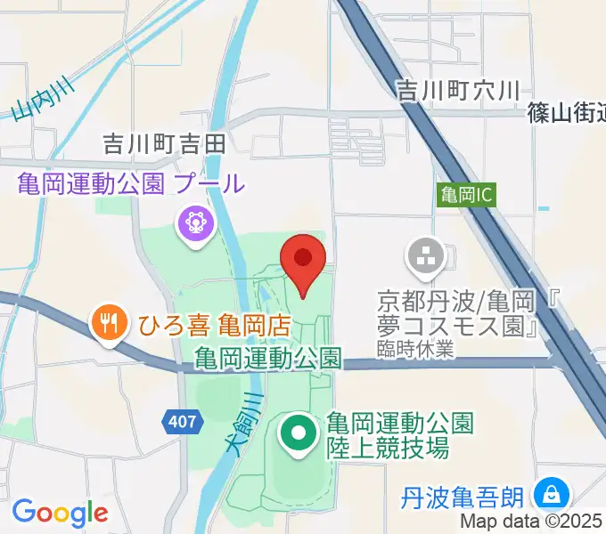 亀岡運動公園体育館の地図