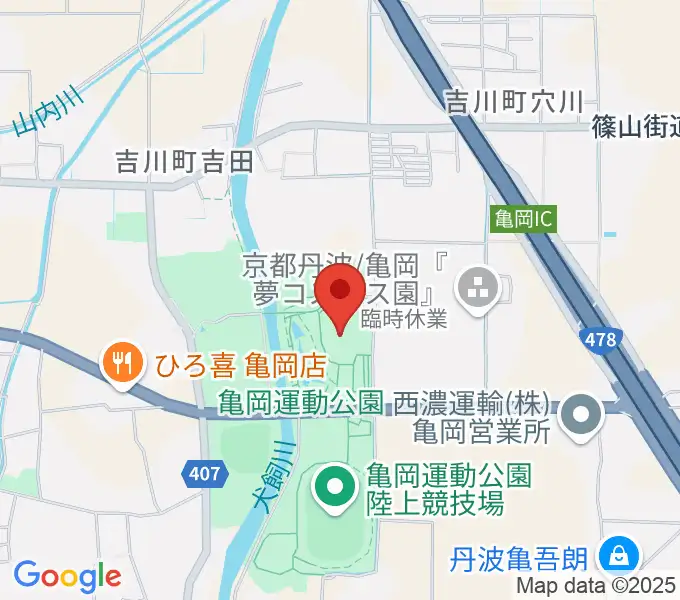 亀岡運動公園体育館の地図