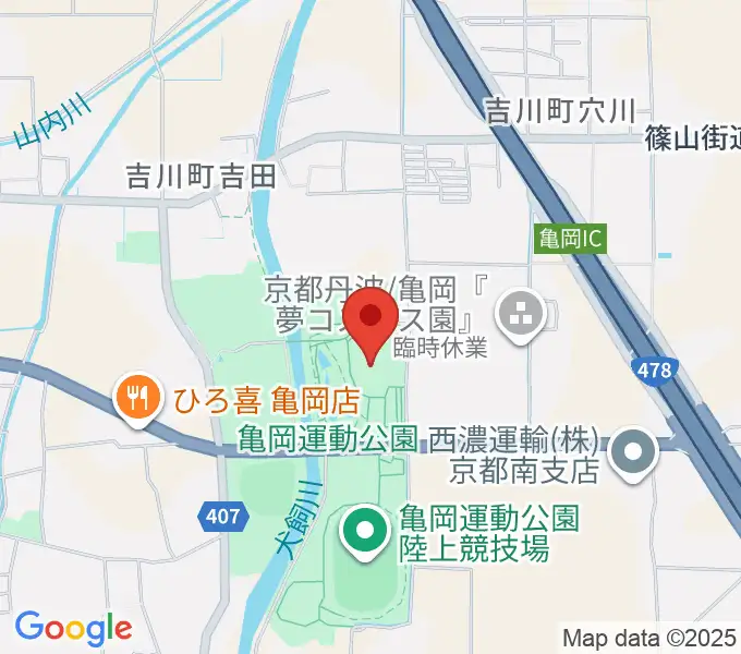 亀岡運動公園体育館の地図