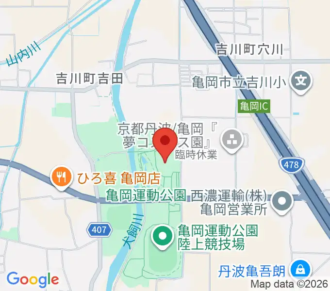 亀岡運動公園体育館の地図
