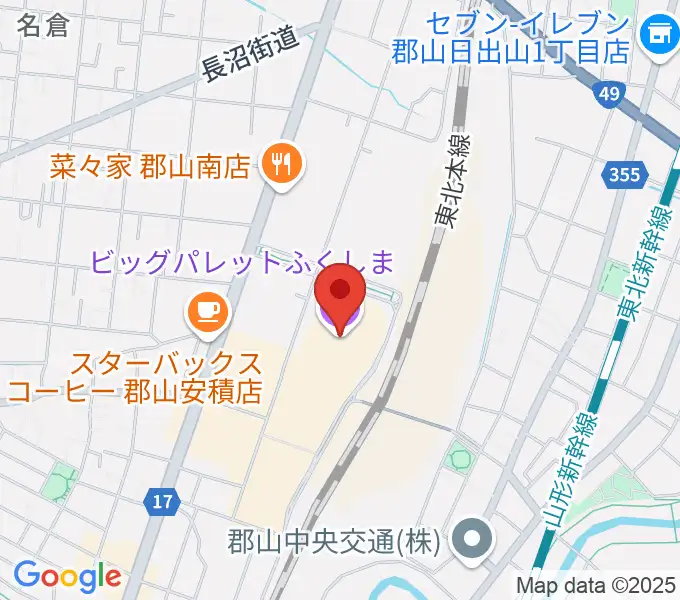 ビッグパレットふくしまの地図