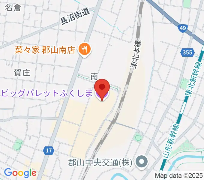 ビッグパレットふくしまの地図