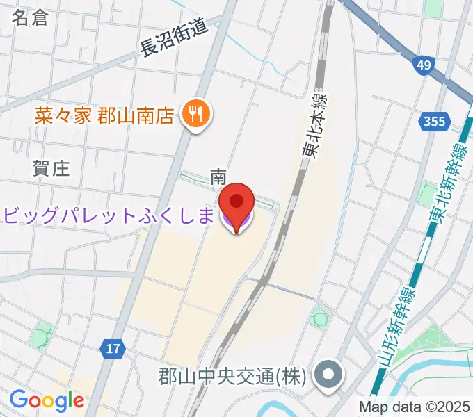 ビッグパレットふくしまの地図