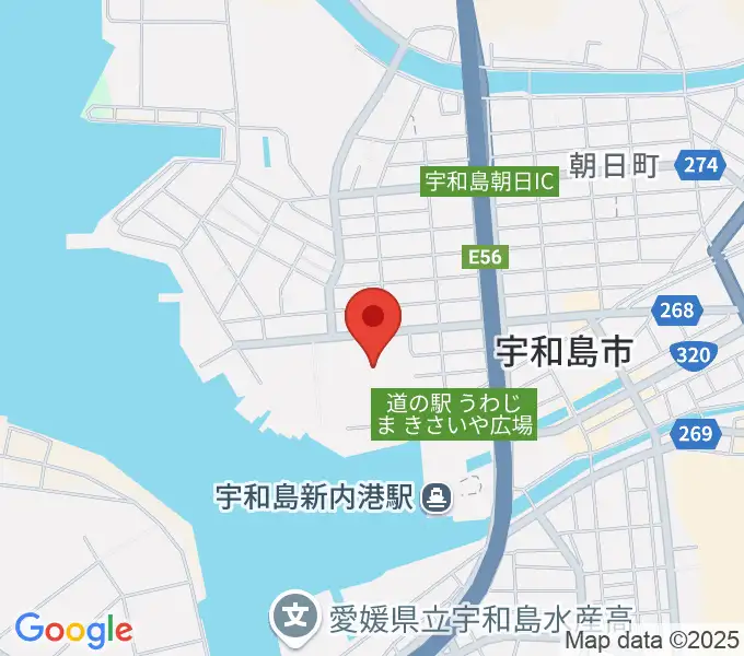 宇和島市総合体育館の地図