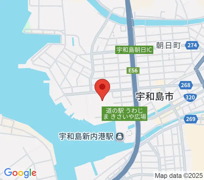 宇和島市総合体育館の地図