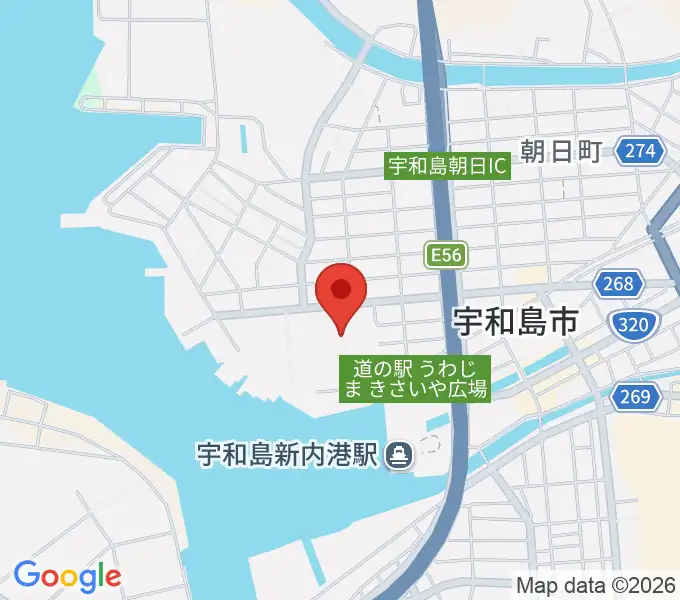 宇和島市総合体育館の地図