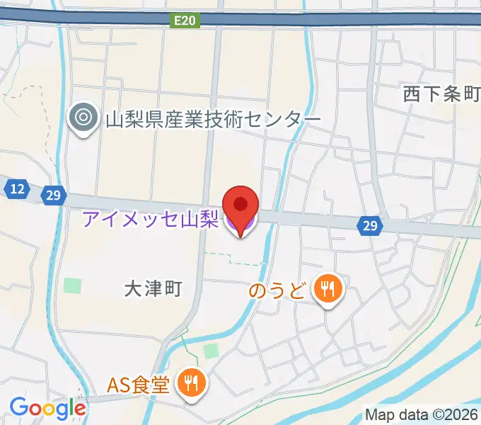 アイメッセ山梨の地図