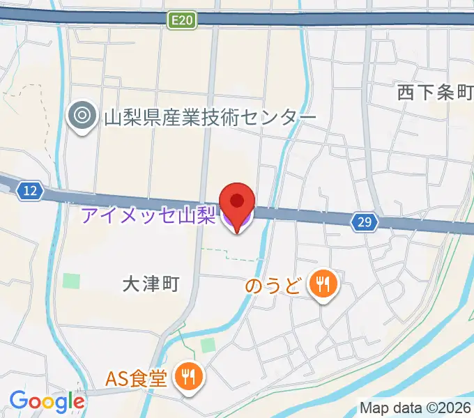 アイメッセ山梨の地図