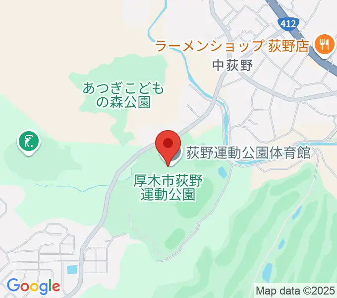 荻野運動公園体育館の地図