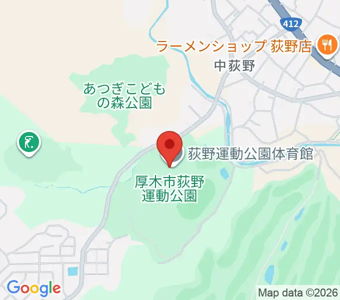 荻野運動公園体育館の地図