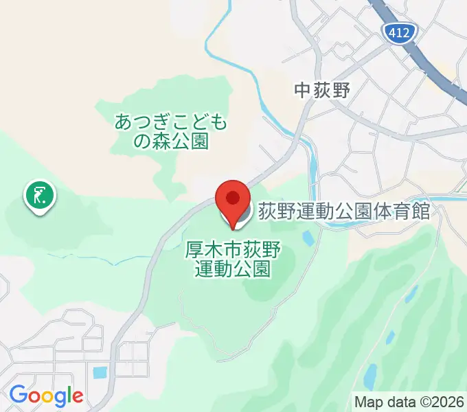 荻野運動公園体育館の地図