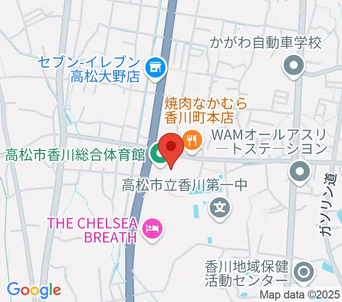 高松市香川総合体育館の地図