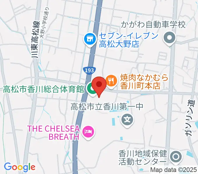 高松市香川総合体育館の地図