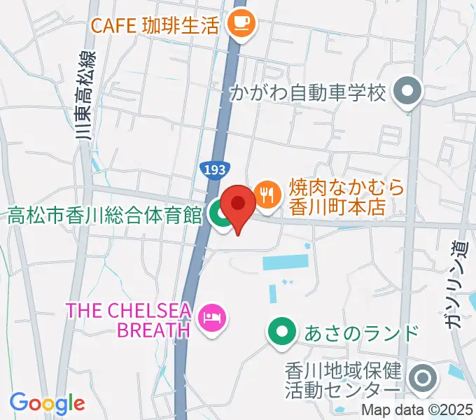 高松市香川総合体育館の地図