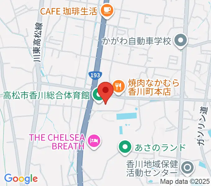 高松市香川総合体育館の地図
