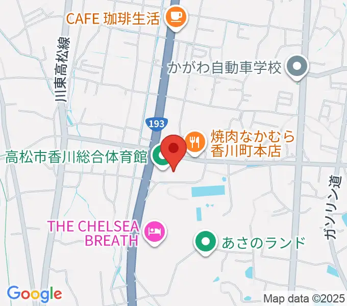 高松市香川総合体育館の地図