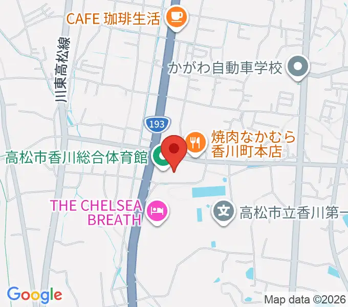 高松市香川総合体育館の地図