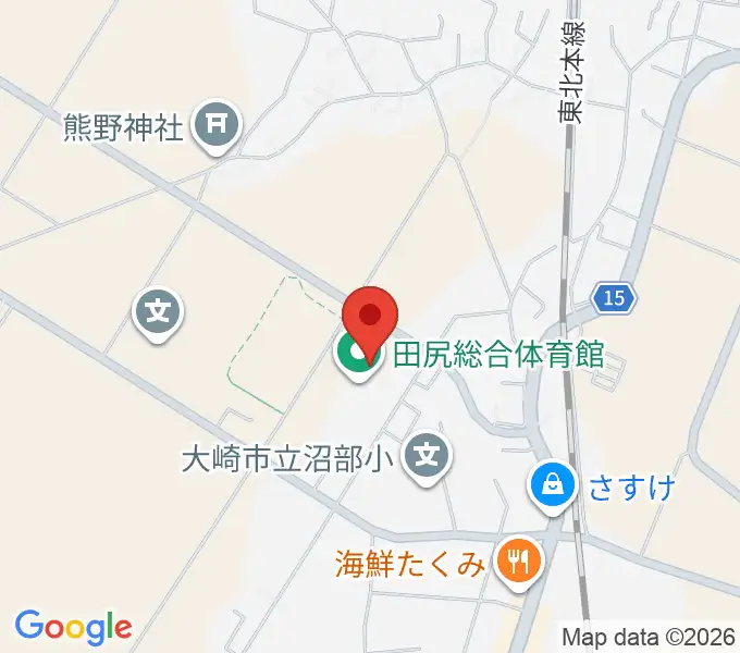 田尻総合体育館の地図