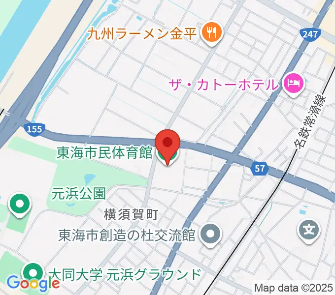 東海市民体育館の地図