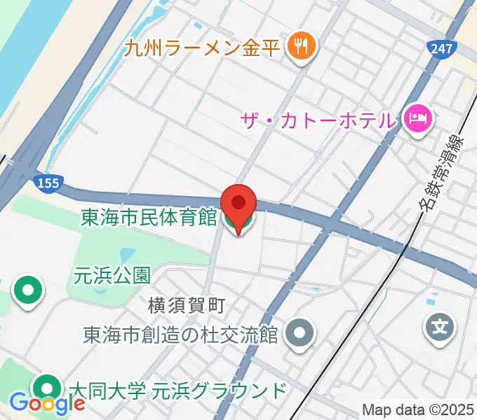 東海市民体育館の地図