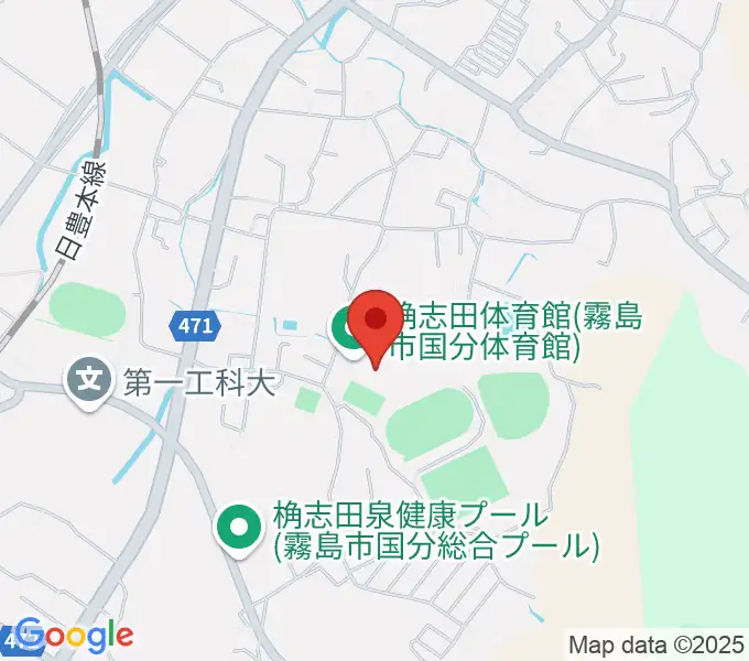 桷志田体育館の地図