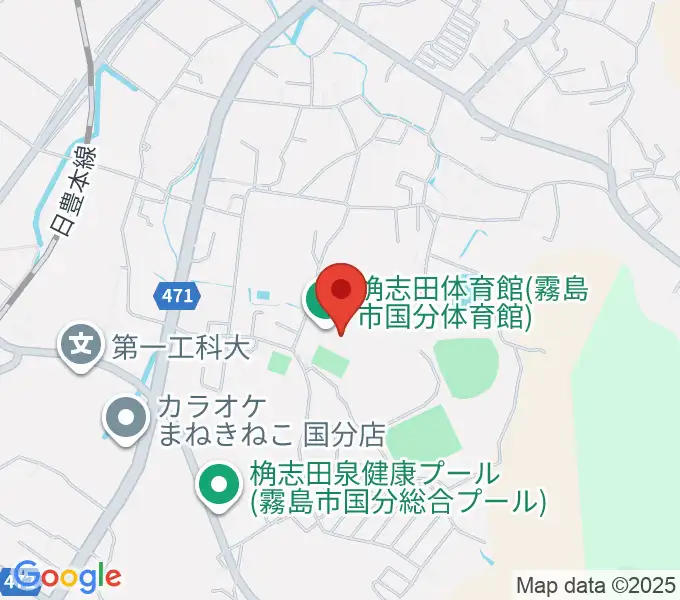 桷志田体育館の地図