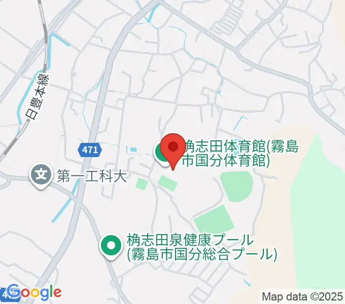 桷志田体育館の地図