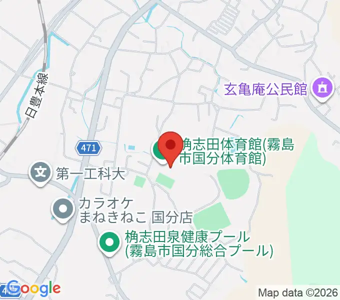桷志田体育館の地図