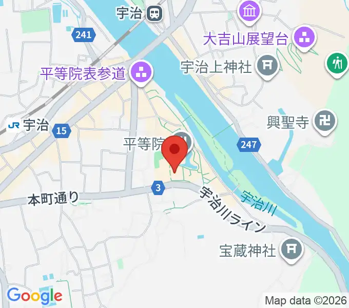 平等院ミュージアム鳳翔館の地図