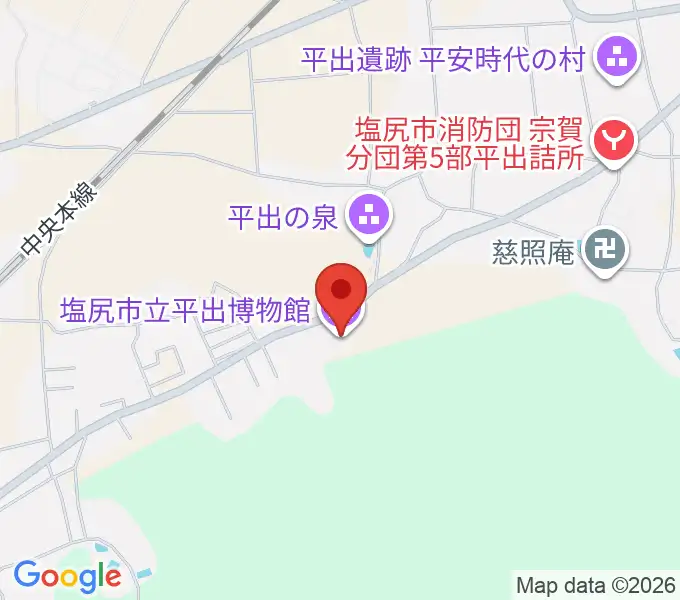 塩尻市立平出博物館の地図