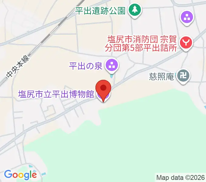 塩尻市立平出博物館の地図
