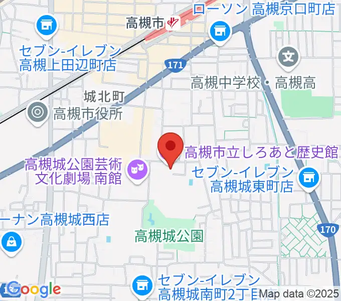 高槻市立しろあと歴史館の地図