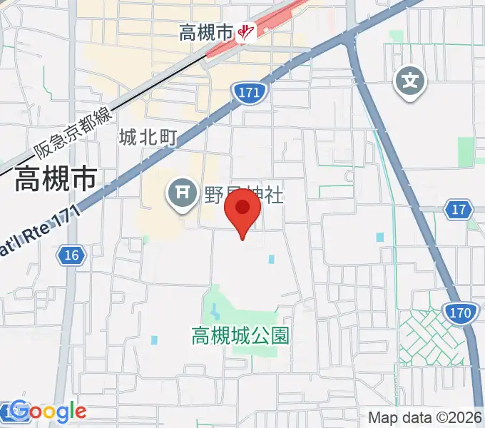 高槻市立しろあと歴史館の地図