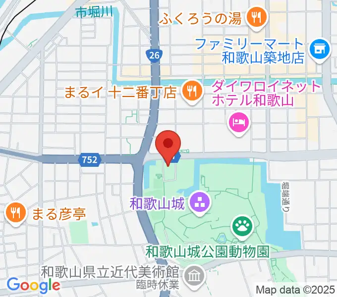 わかやま歴史館の地図