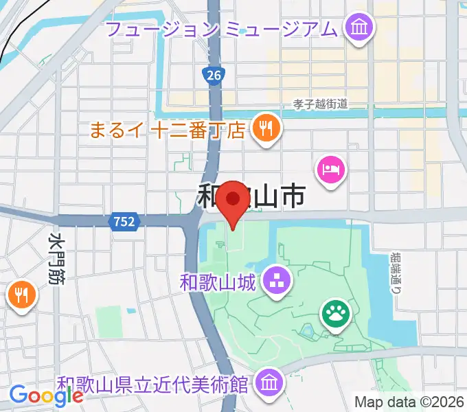わかやま歴史館の地図