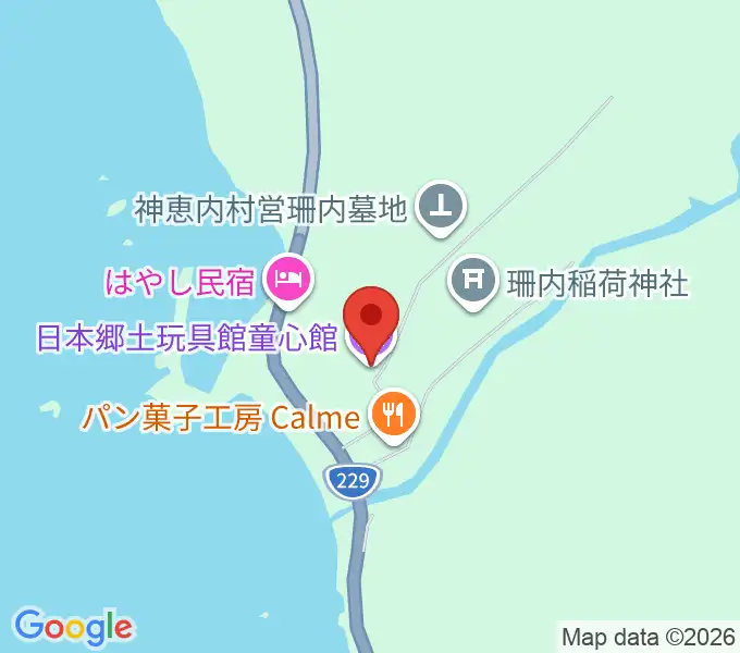 神恵内村日本郷土玩具館の地図