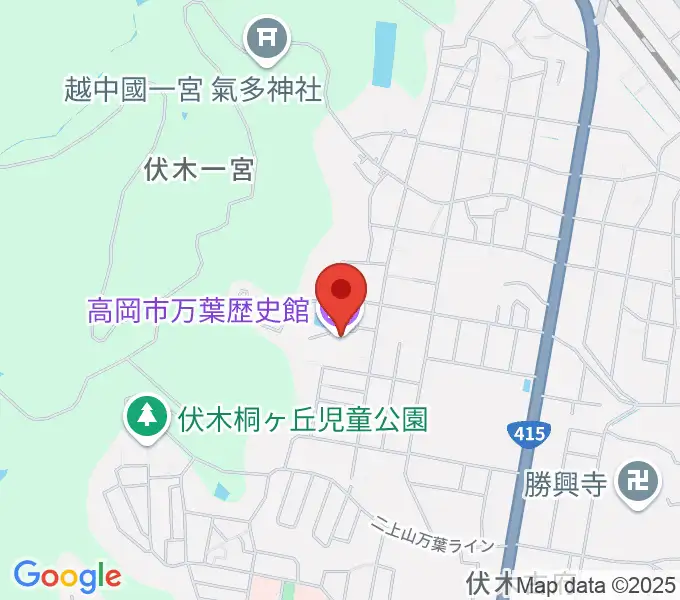 高岡市万葉歴史館の地図