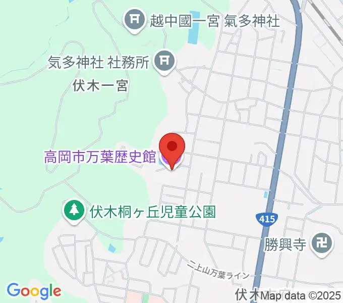 高岡市万葉歴史館の地図
