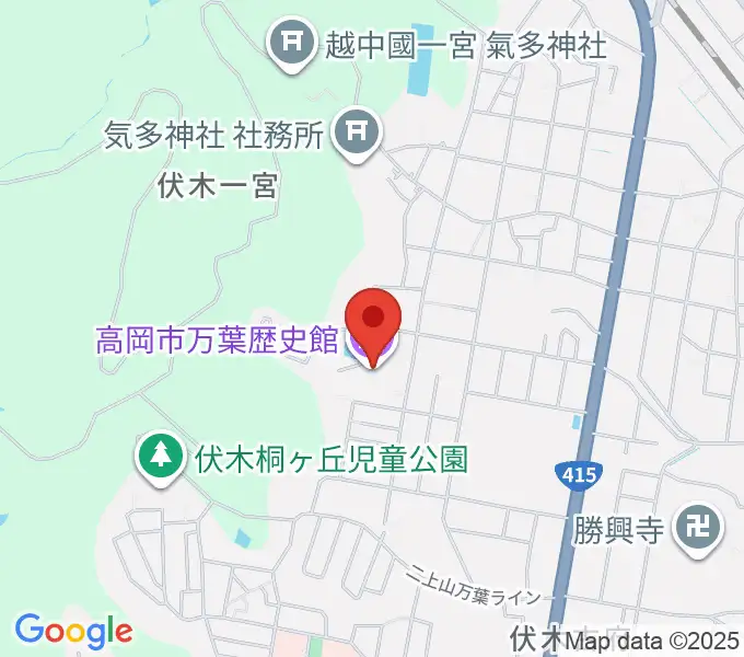 高岡市万葉歴史館の地図